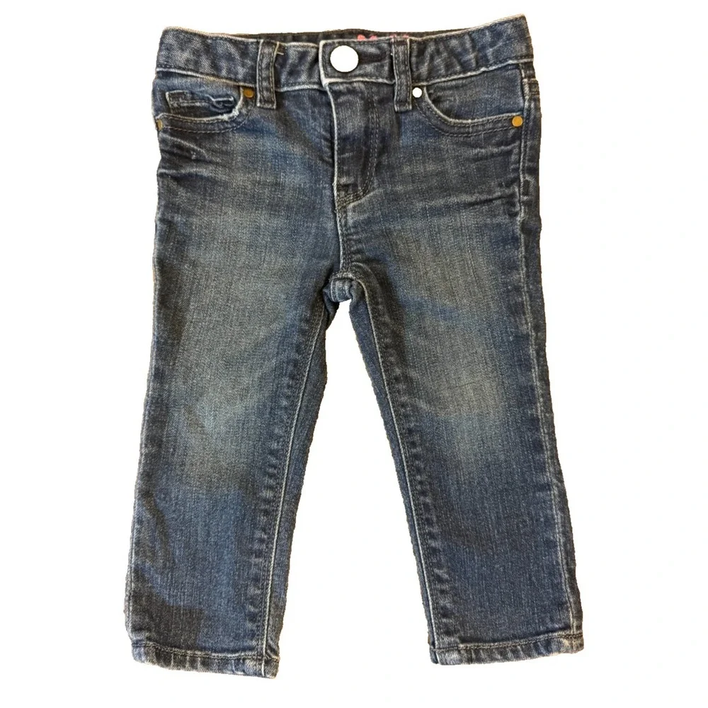 Baby Gap Girl 12/18 Months‎ 1969 Blue Denim Skinny Jeans Pants Adjustable Waist